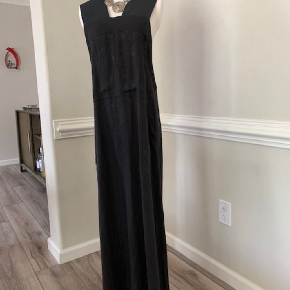 Linen Maxi Romper Dress Size M